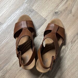 Clarks Brown Leather Sandals